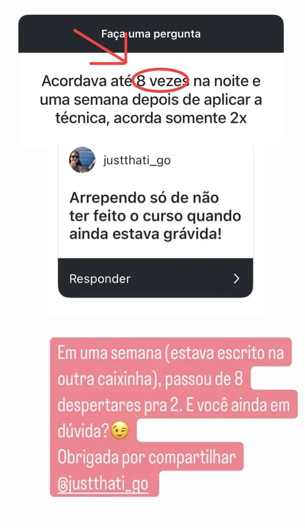 Depoimento de mãe que reduziu de oito para dois despertares em uma semana