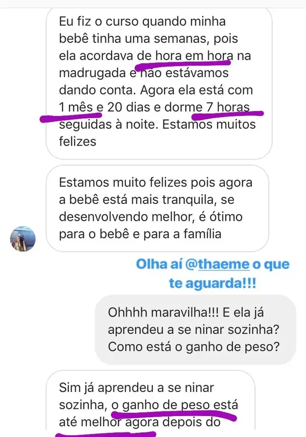 Depoimento de mãe cujo bebê passou de despertares de hora em hora para sete horas seguidas de sono