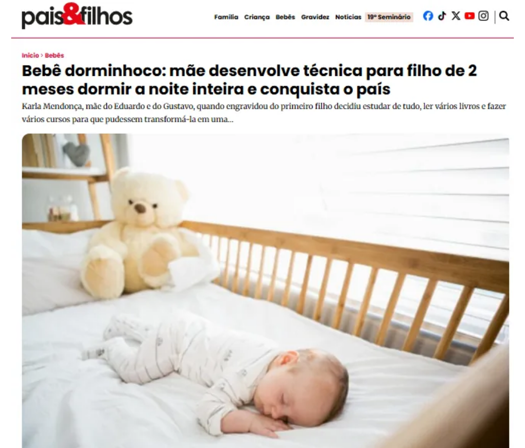 Publicação da revista Pais & Filhos sobre o Bebê Dorminhoco